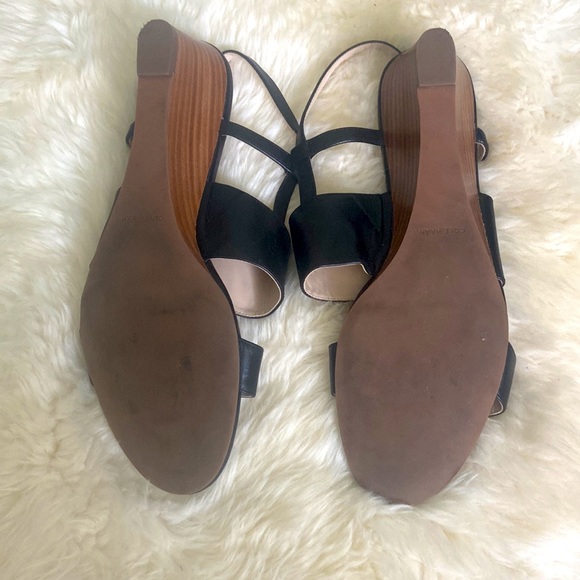 Black Wedge Sandals - Picture 2 of 3